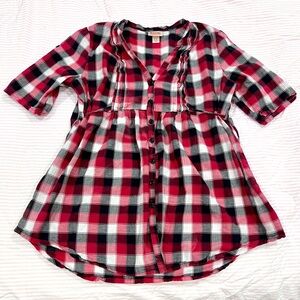 Mossimo Supply Co. Red and Black Plaid Tunic